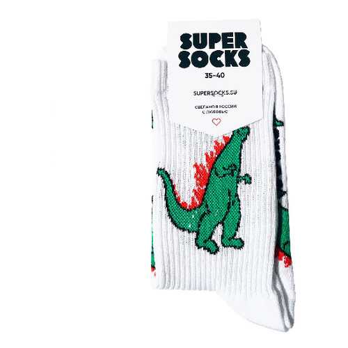 Носки унисекс Super Socks Godzilla белые 36-40 в Атлантик