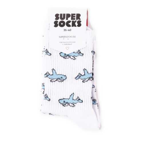 Носки унисекс Super Socks Sharks белые 36-40 в Атлантик